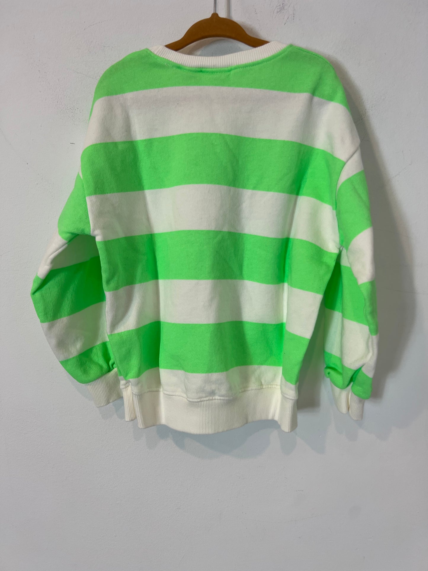 ZARA. Sudadera rayas verde y blanca T.4-5 años