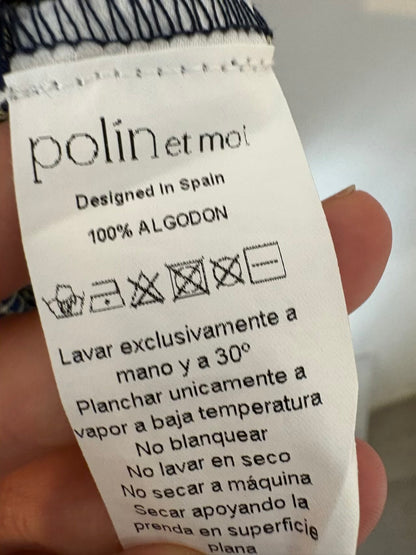 POLIN ET MOI. Blusa cuadros bordada