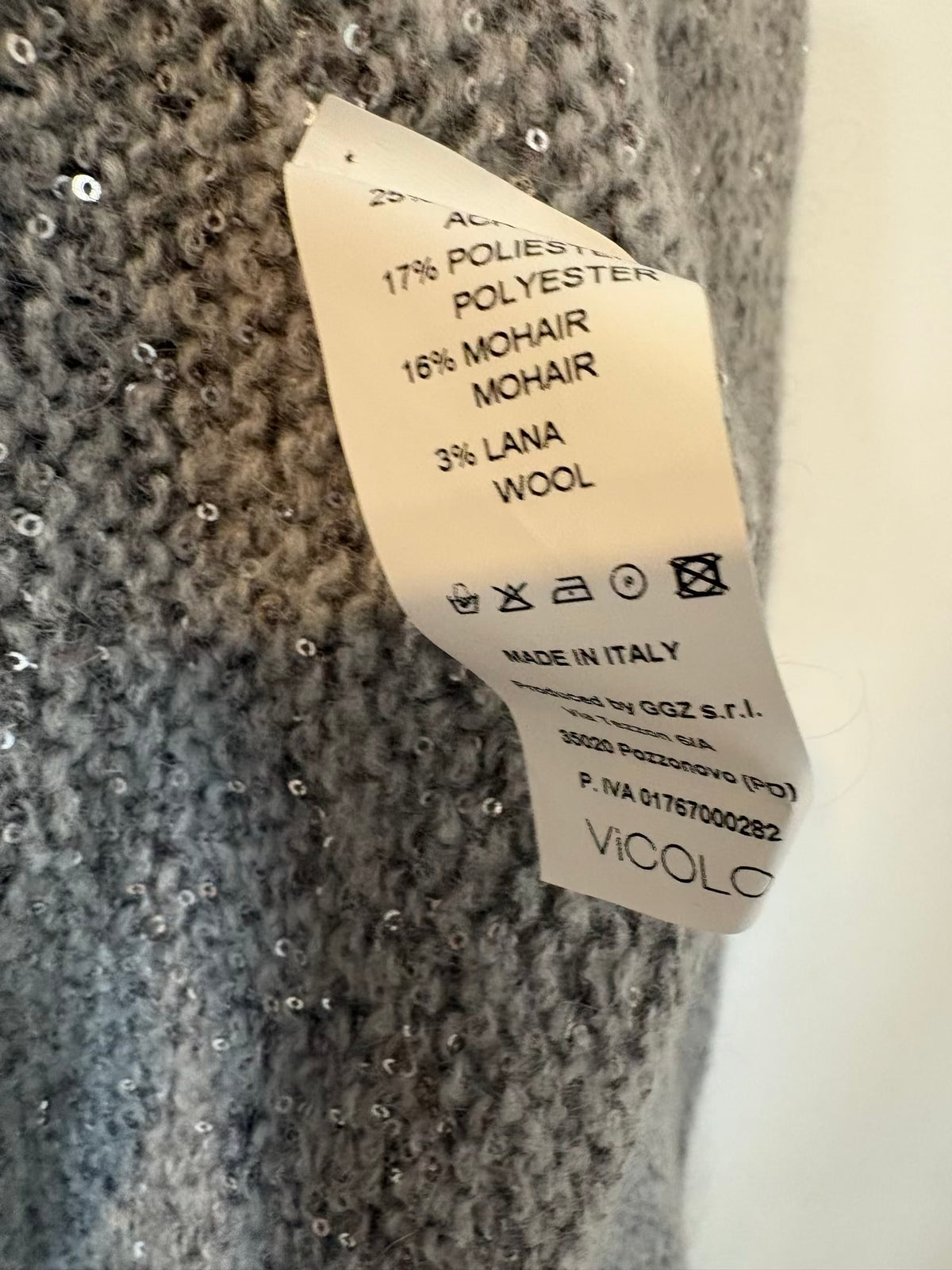 VICOLO. Jersey gris lentejuelas