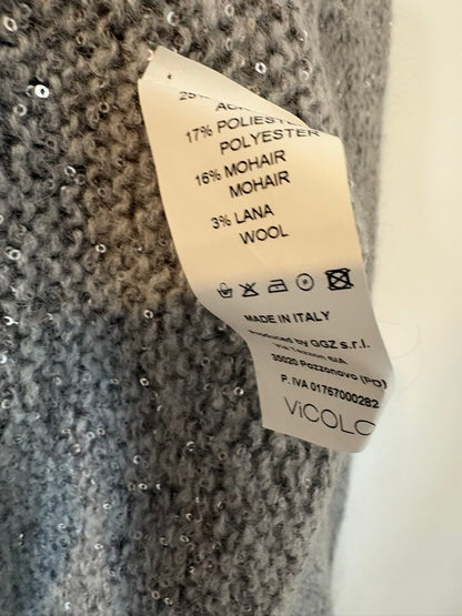 VICOLO. Jersey gris lentejuelas