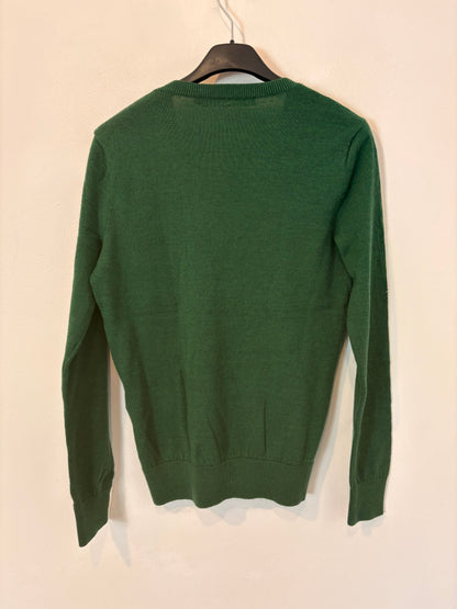 RALPH LAUREN SPORT. Jersey verde lana cuello pico