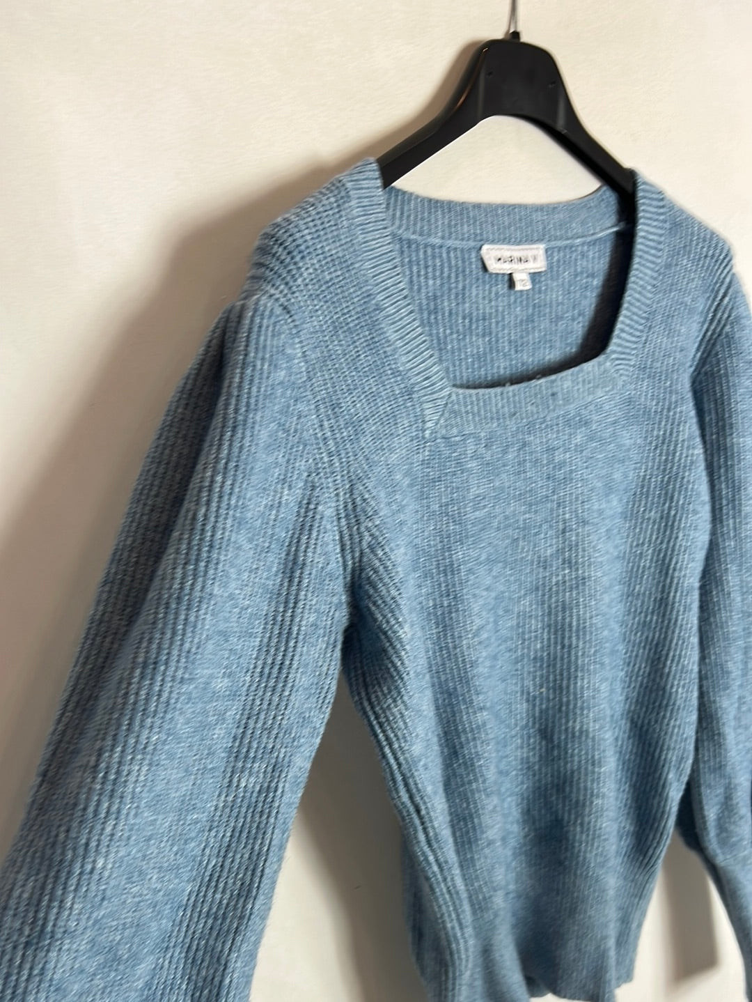 MARINA V. Jersey azul canalé T.2(m)