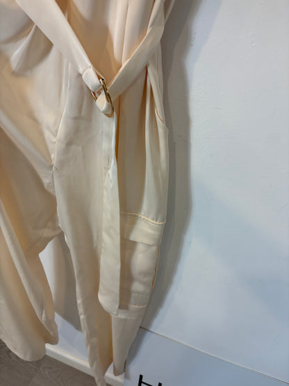 ZARA. Mono beige satinado. T XS