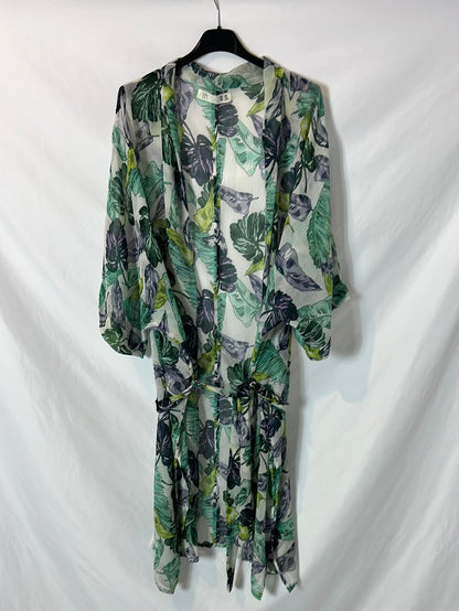 LEFTIES. Kimono flores semitransparente. T M
