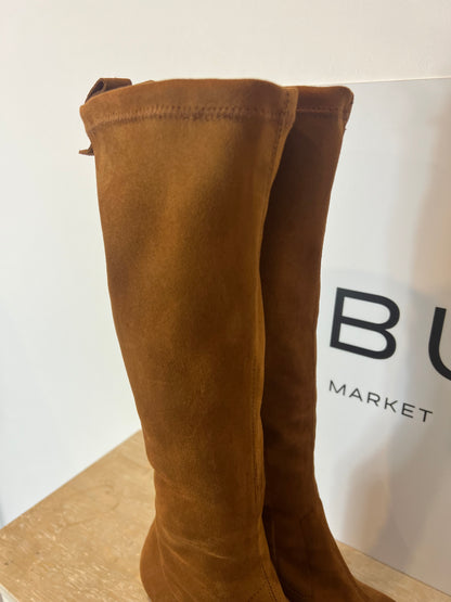 ALHAMAS. Botas altas ante elástico camel. T 37