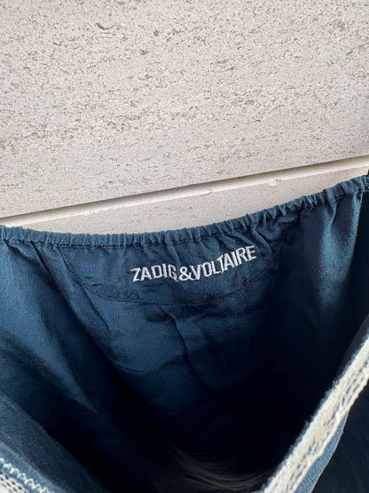 ZADIG & VOLTAIRE. Top azul petróleo seda