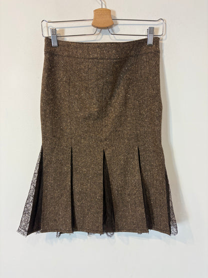 VALENTINO. Falda jaspeada detalle encaje