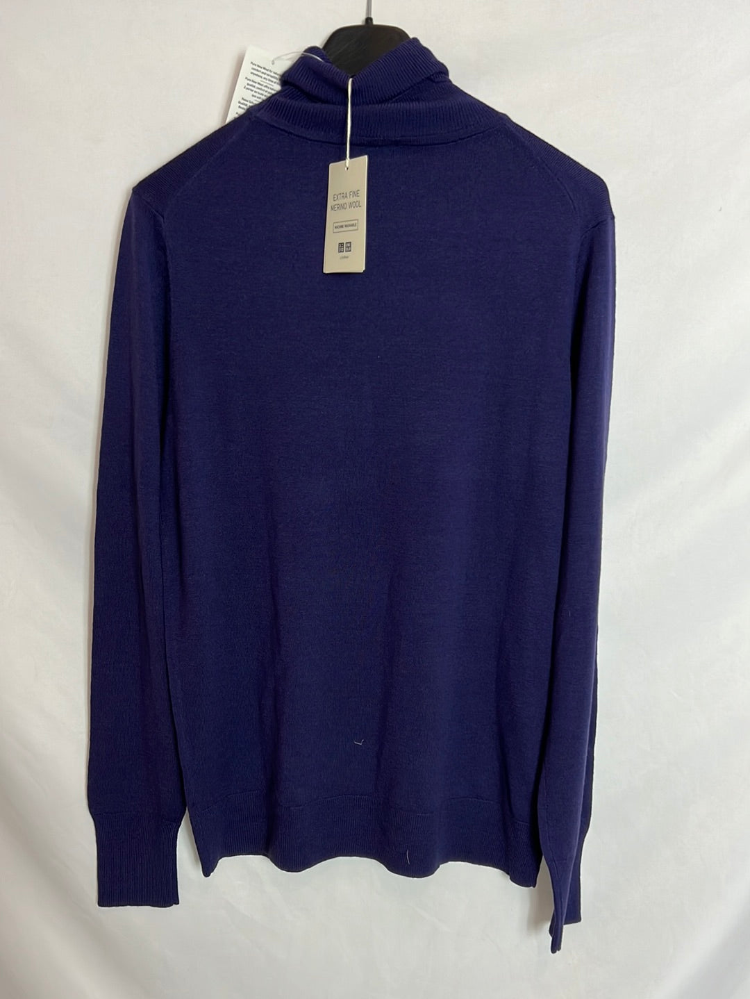 UNIQLO. Jersey morado/azul lana cuello alto. T M