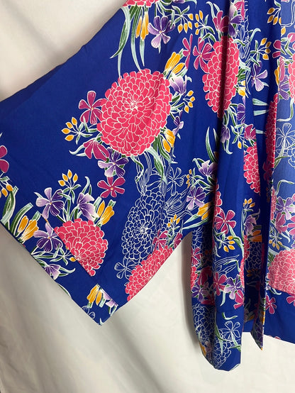 PRIMARK. Kimono azul flores. T M