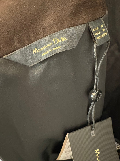 MASSIMO DUTTI. Vestido midi piel