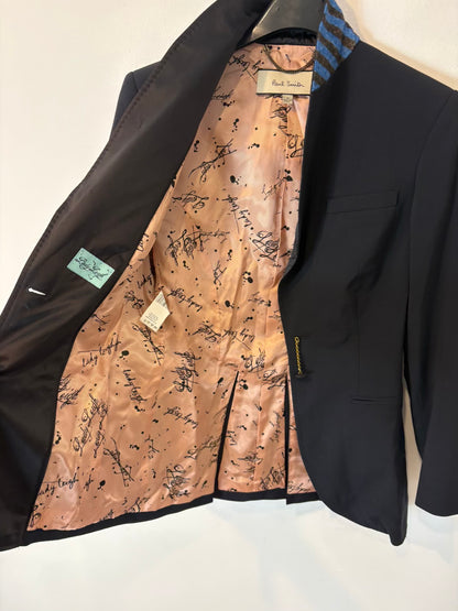 PAUL SMITH. Blazer azul con lana detalles