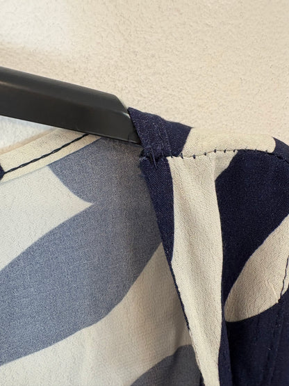 JUAN AVELLANEDA. Vestido largo estampado azules