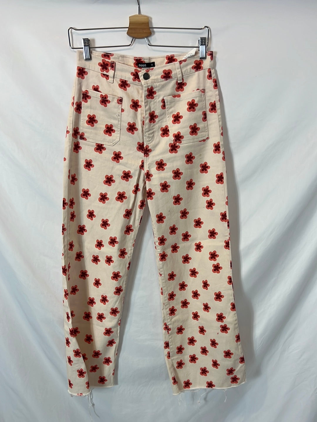 NOON. Floral denim pants size 36