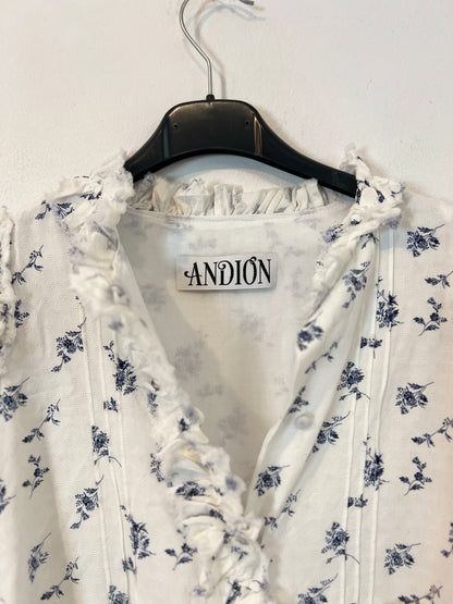 ANDION. Vestido blanco flores Tu(s)