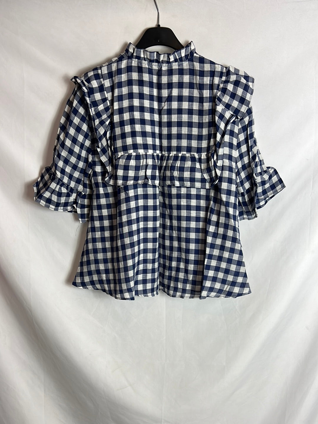 OTRAS. Blusa cuadros volantes. T S