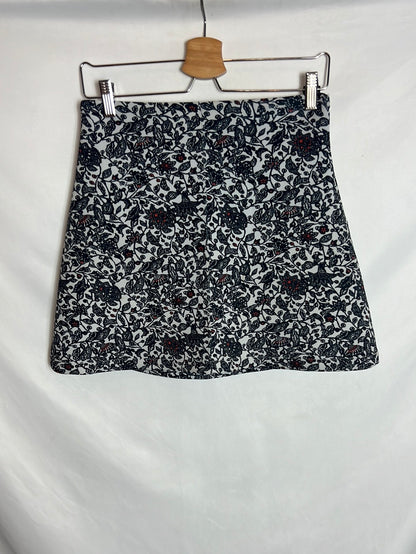 MANGO. Falda textura estampada. T S