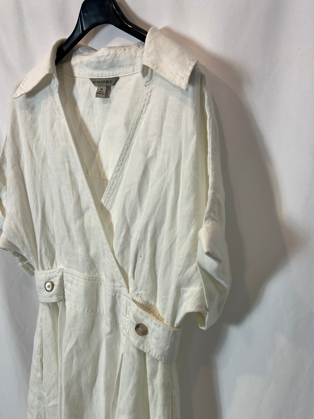 BANANA REPUBLIC. White cotton midi dress. Size XS