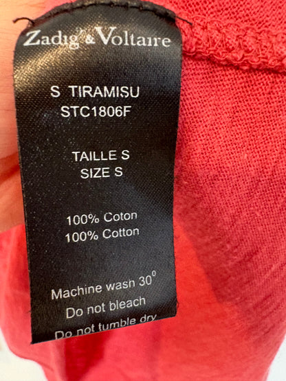 ZADIG & VOLTAIRE. Camiseta roja detalle espalda