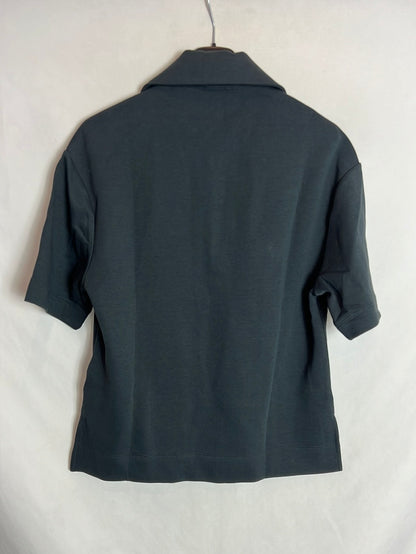 MASSIMO DUTTI. Dark blue polo-style top. Size XS