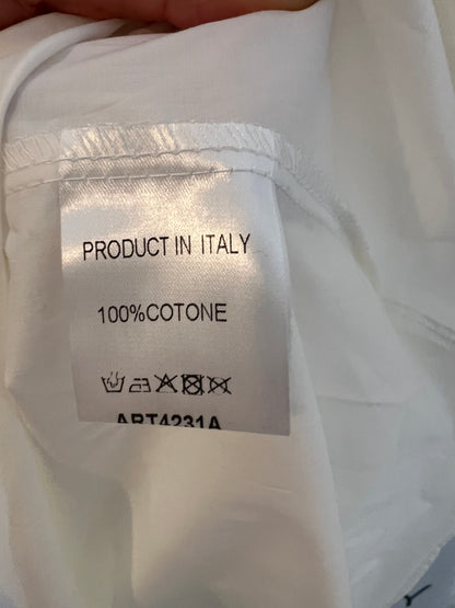 IRIS. Vestido largo blanco detalle nido de abeja. T M