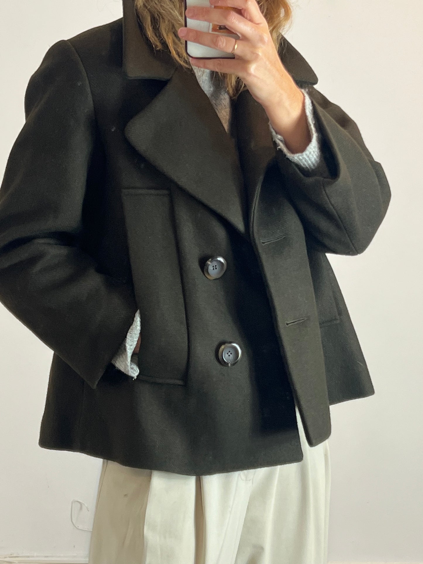 RIKA STUDIOS. Green wool coat Yours