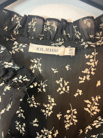 KILIBBI. Blusa negra semi transparente . T S/M