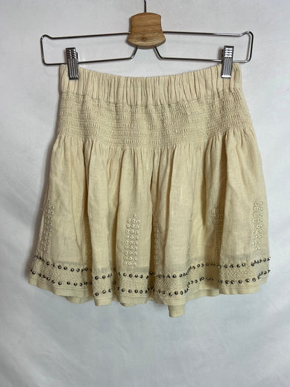ISABEL MARANT ÉTOILE . Total look beige bordados y tachuelas. T 38/40