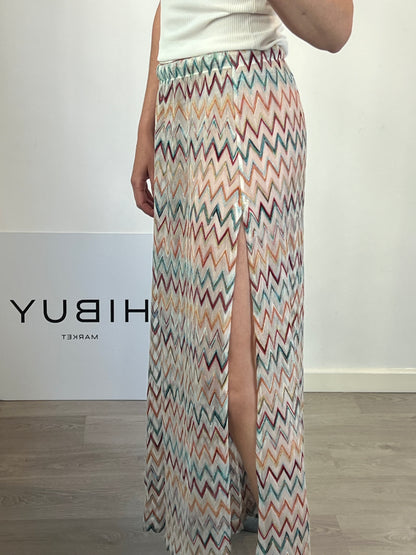 MISSONI. Pantalón zig zag aberturas. T44(s/m)