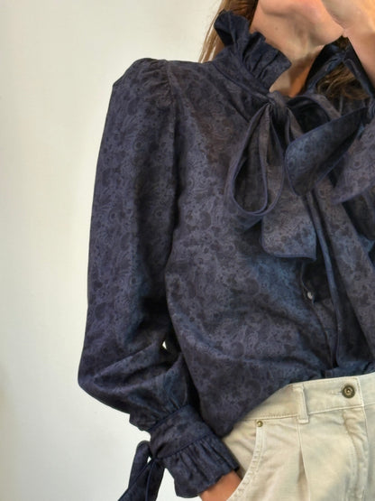 PARIS 64. Camisa Louise Paisley Blue