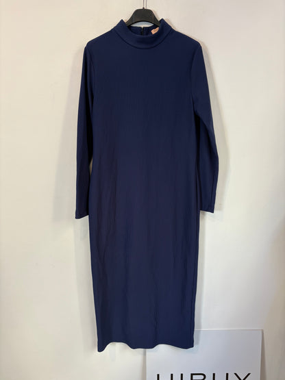 BIMANI. Vestido midi textura azul