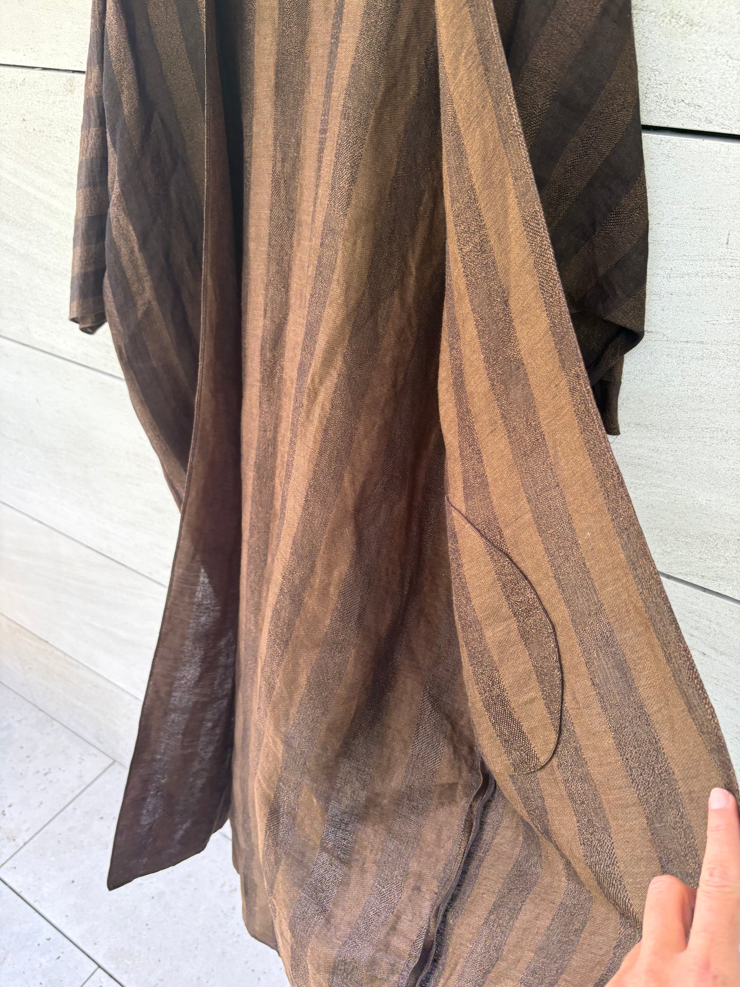 CORTANA. Kimono rayas lino y algodón