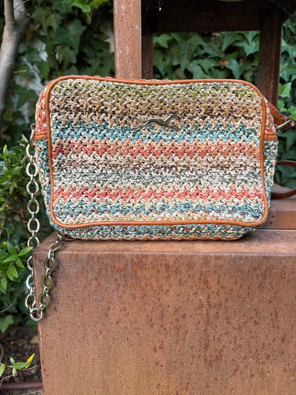 BIMBA Y LOLA. Bolso bandolera tela colores