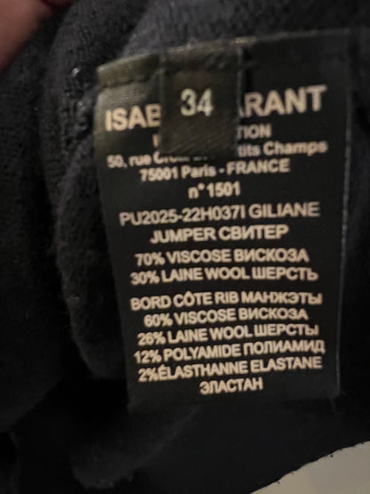 ISABEL MARANT. Jersey azul abertura con lana. T 34 (S/M)