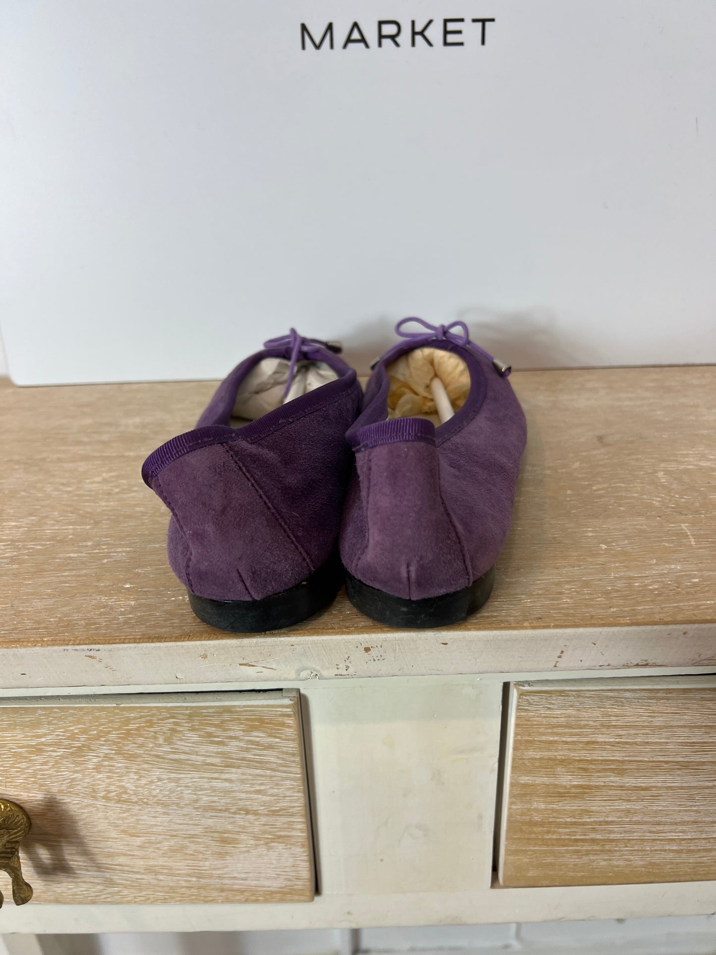MARINA. Purple leather ballerinas. Size 38