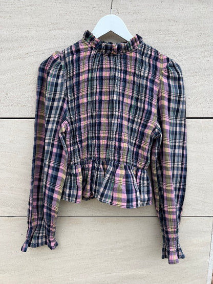 THE NEW SOCIETY. Checkered Honeycomb Blouse Ts