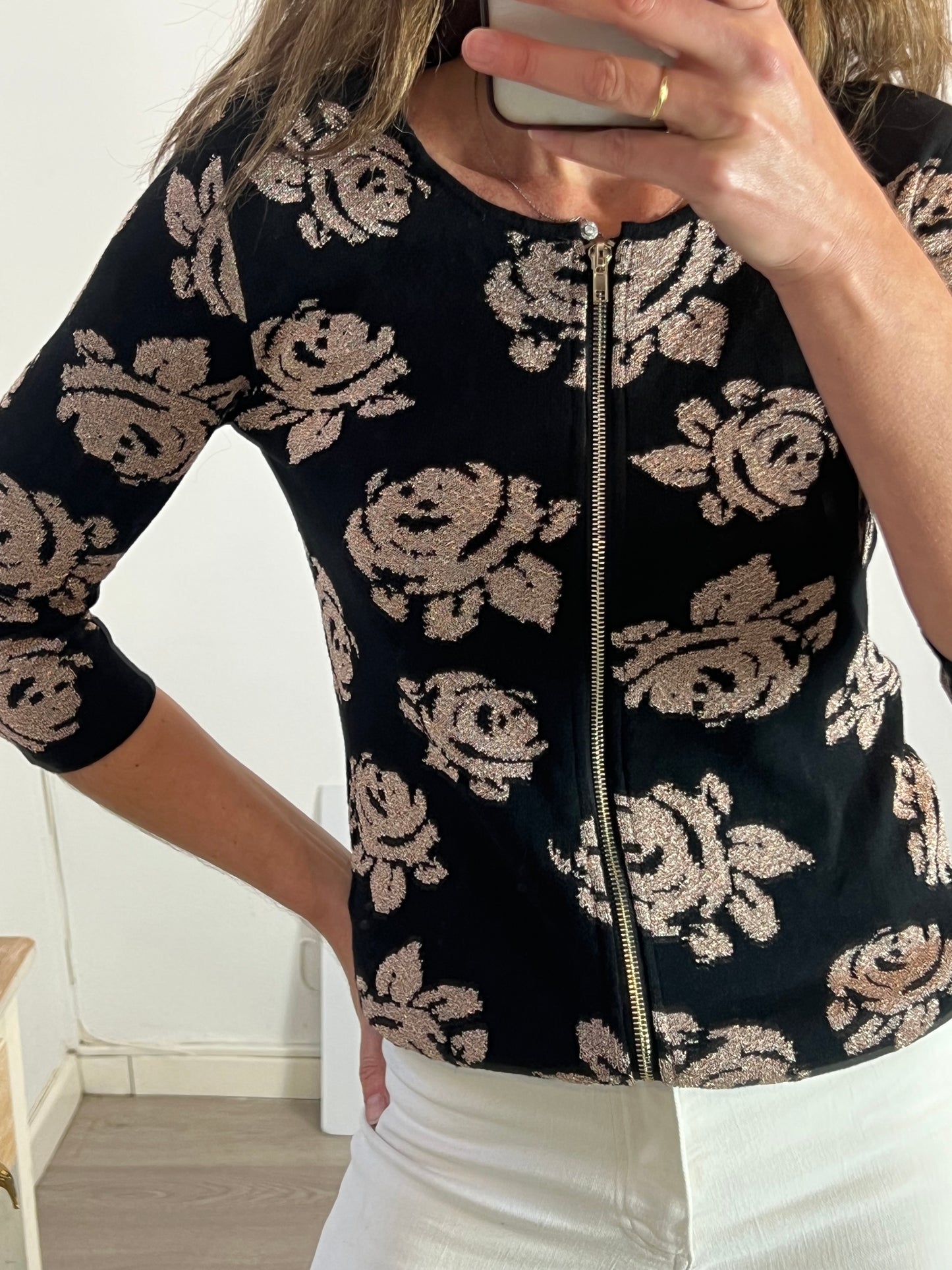 INTIMISSIMI. Black floral Ts jacket
