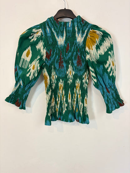 PIETRA. Blusa verde nido de abeja