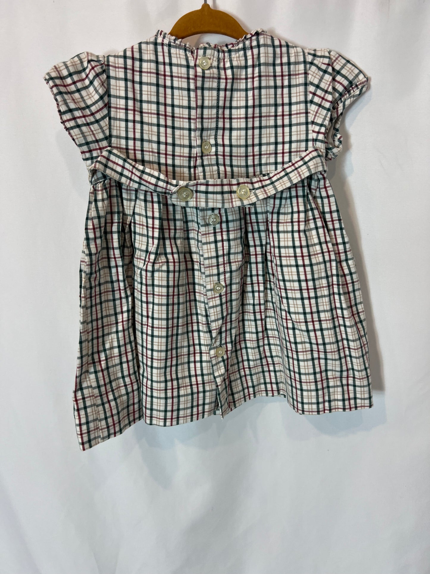 GOCCO. Vestido cuadros botones lateral. T 18-24 meses