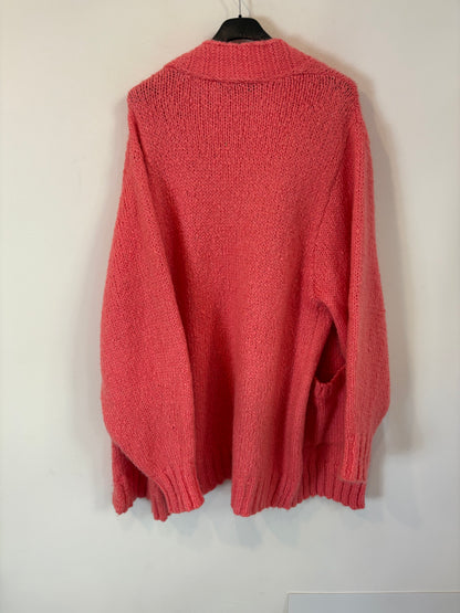 ZARA. Fuchsia chunky knit jacket. TS
