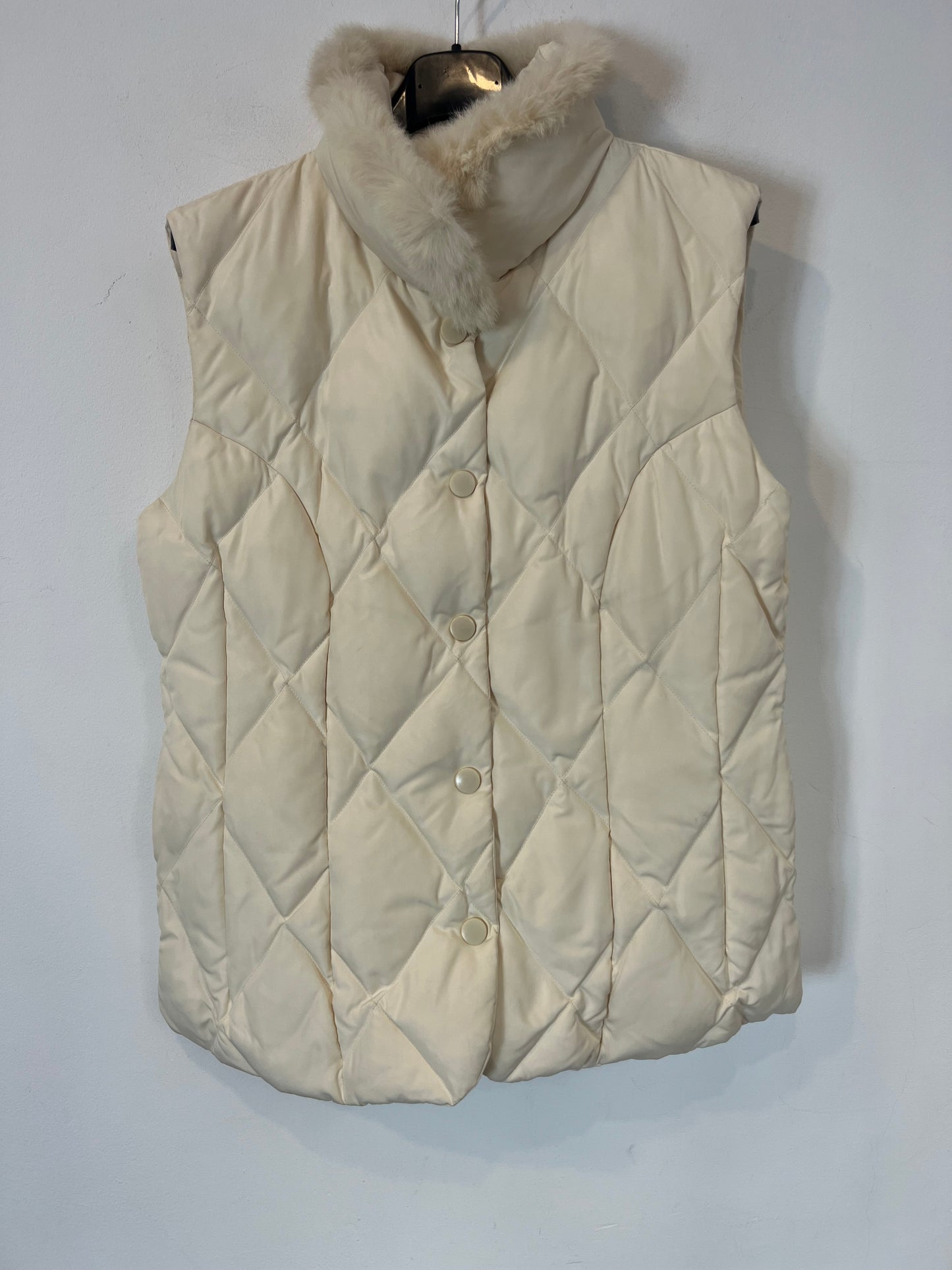 OTRAS. Chaleco reversible beige pluma oca. T S