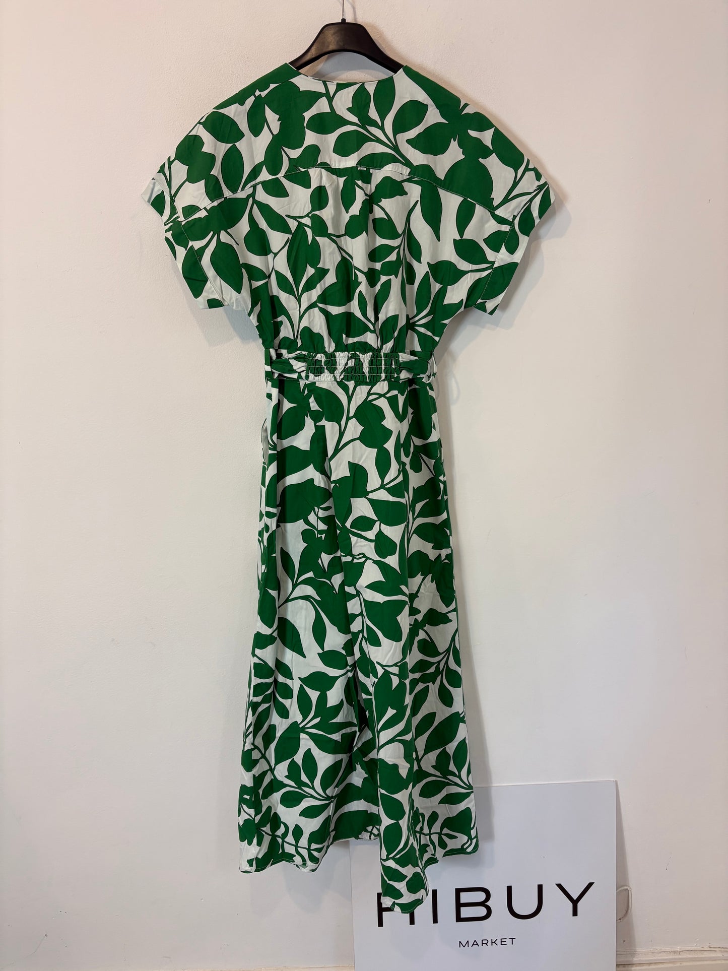 ZARA. Green floral midi dress. XS