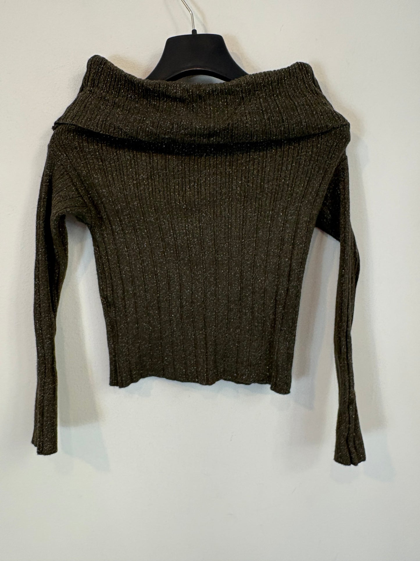 ZUA. Top canalé verde hilos . T XS/S