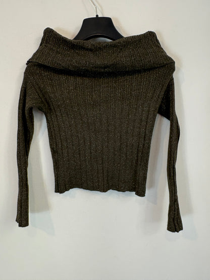 ZUA. Top canalé verde hilos . T XS/S