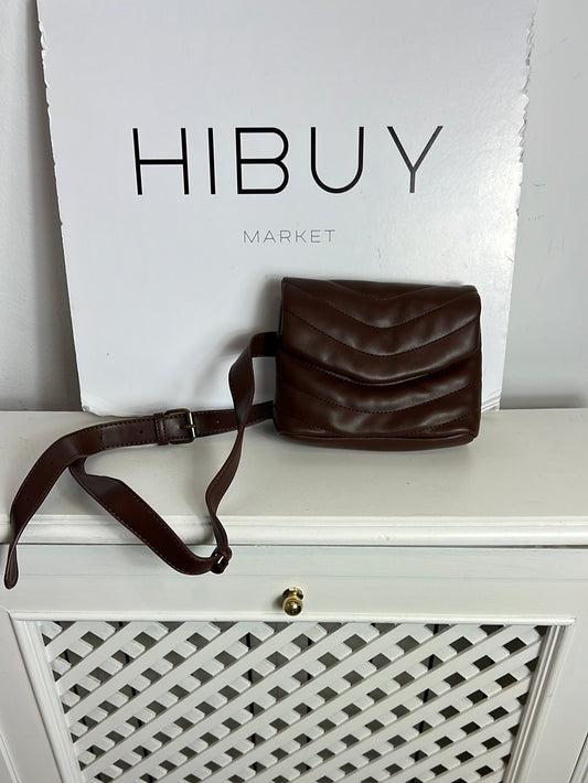 THE DROP. Quilted brown mini bag