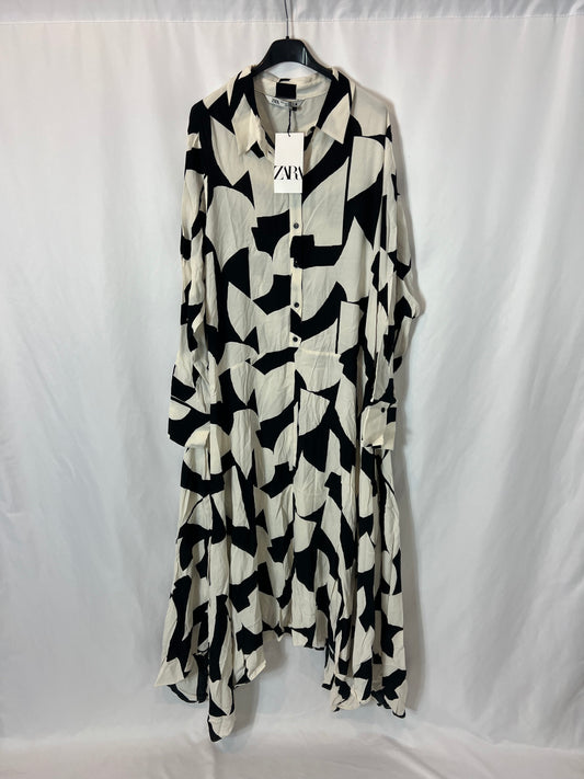 ZARA. Long two-tone shirt dress. Size XL