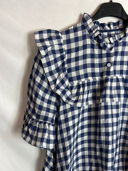 OTRAS. Blusa cuadros volantes. T S