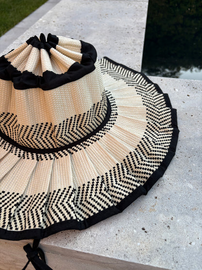 Sombrero rafia bicolor