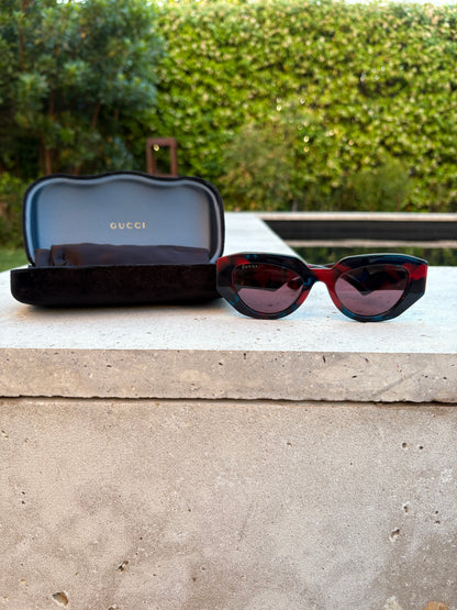 GUCCI. Gafas bicolor logo