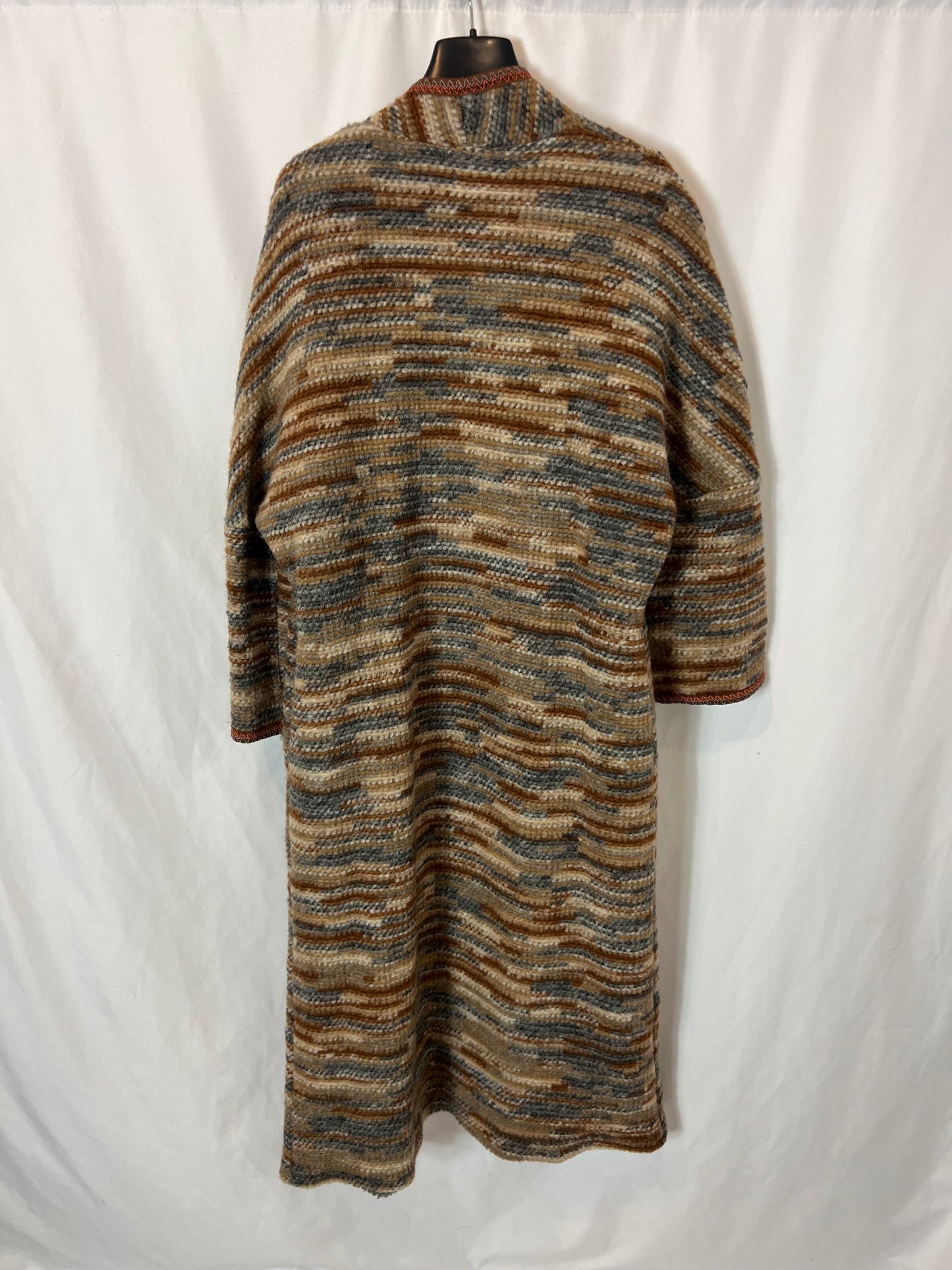 MARGOT. Chaqueta larga punto tonos tierra. T 12 (M/L)