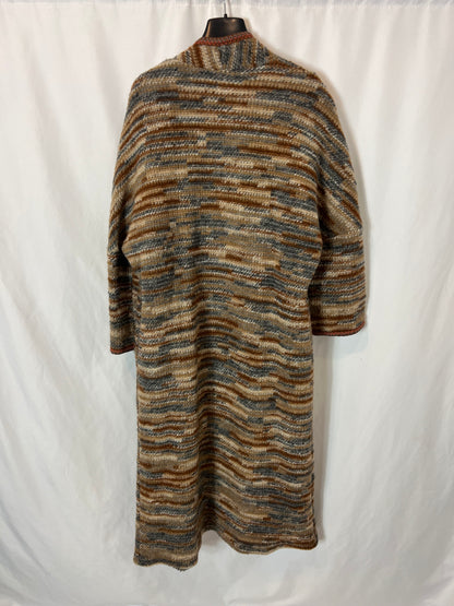 MARGOT. Chaqueta larga punto tonos tierra. T 12 (M/L)